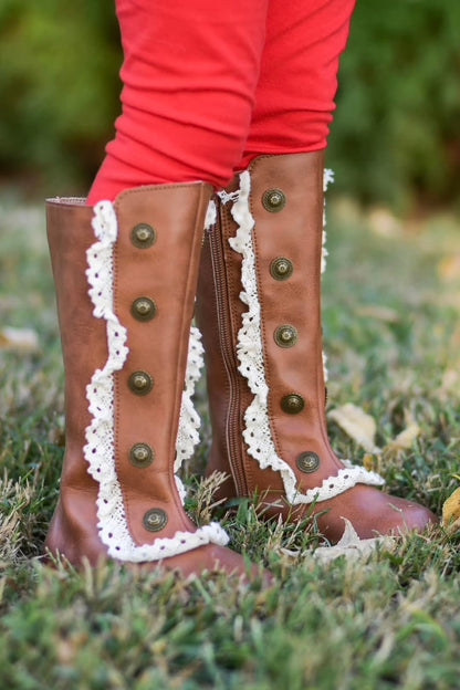 Analise Leather Button Boots ready to ship