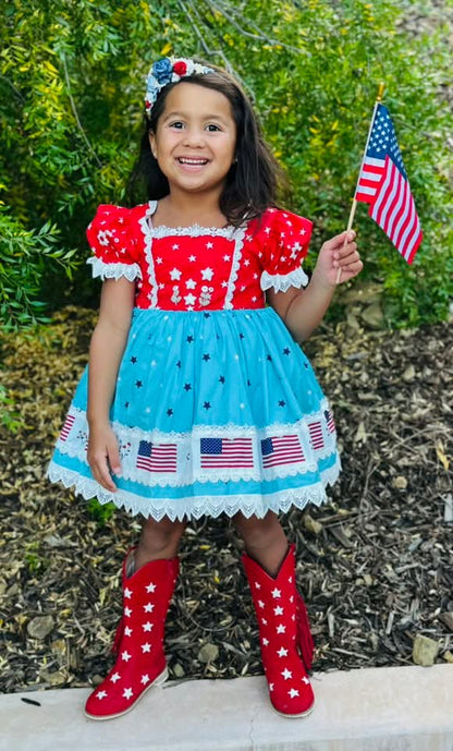 Star spangled sweetheart cowboy boots - ready to ship