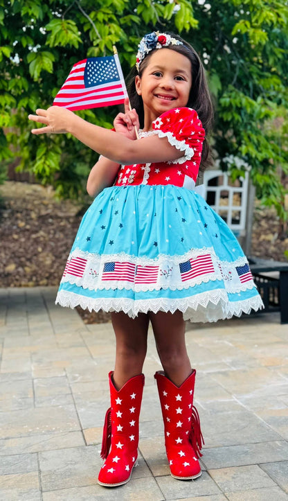 Star spangled sweetheart cowboy boots - ready to ship