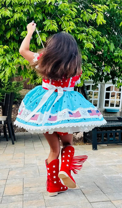 Star spangled sweetheart cowboy boots - ready to ship