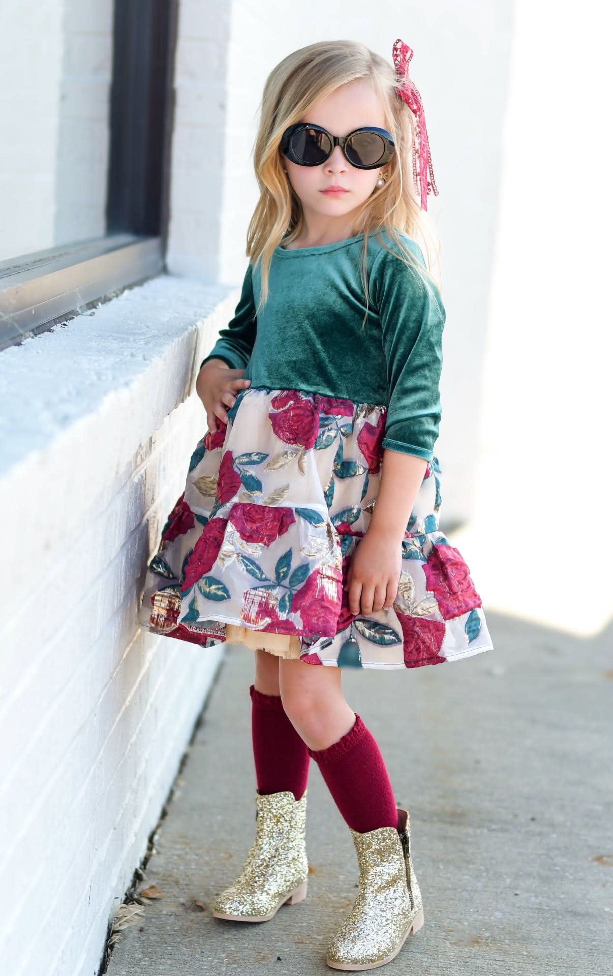 Golden glow glitter boots