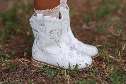 Embroidered floral cowboy boots Mom and me match