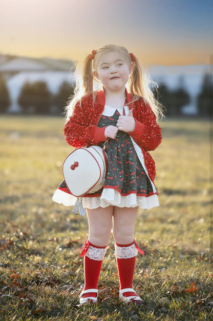 Double bow lace knee high socks