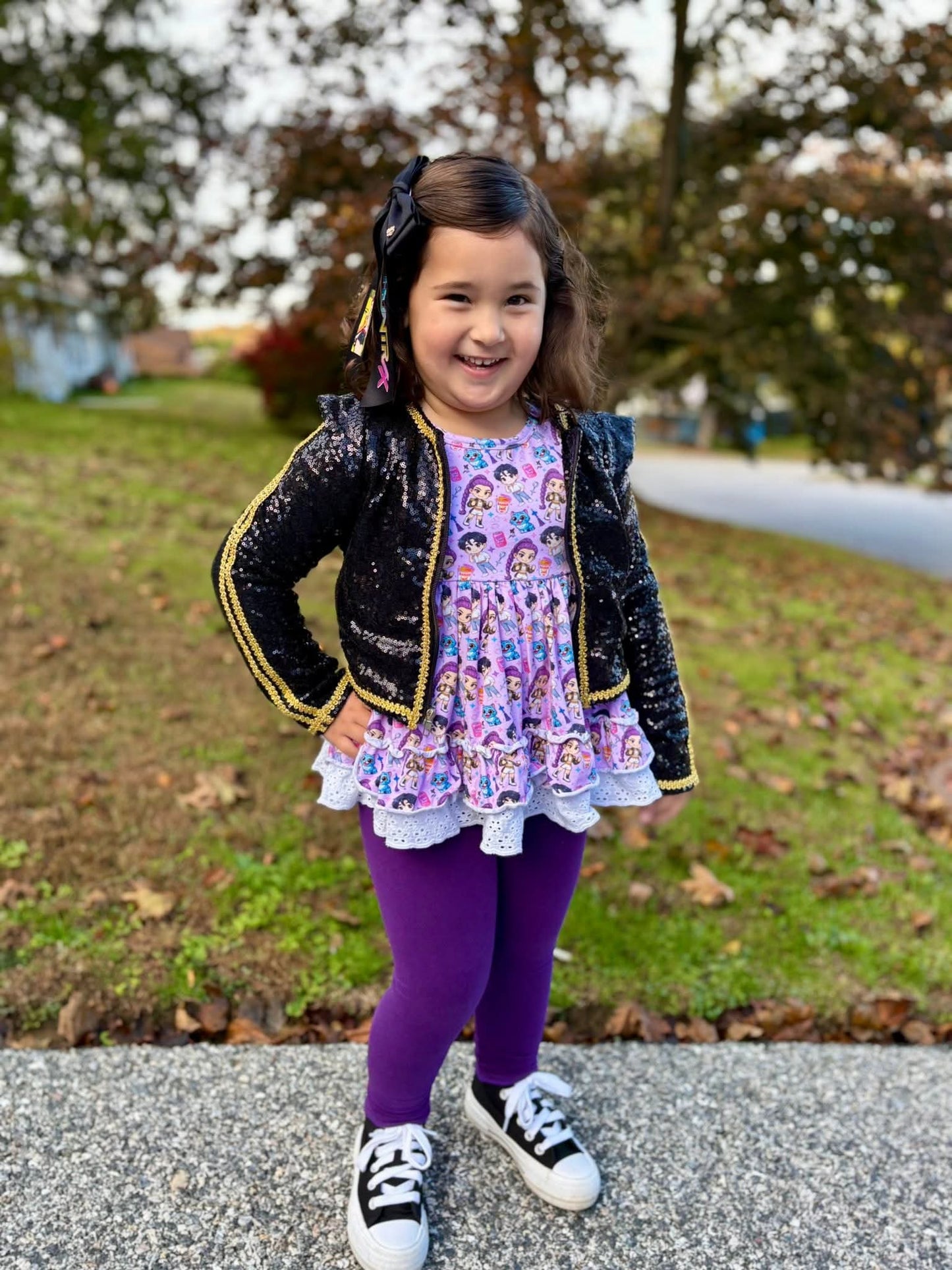 Kpop black gold cropped sequin jacket READY TO SHIP