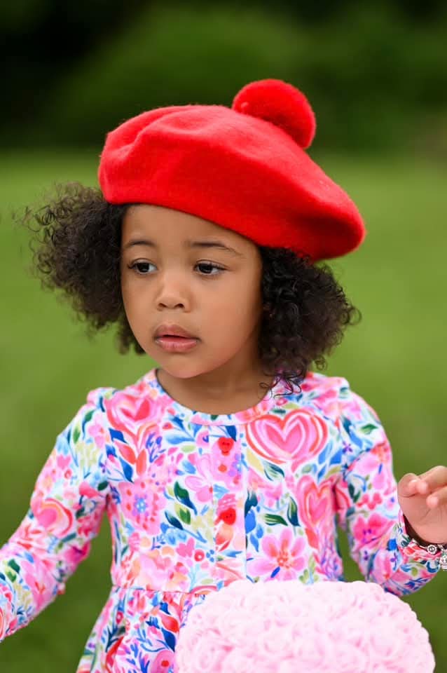 Pom painter beret child and adult match