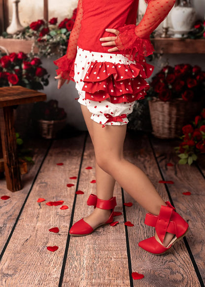 Aubrey Bow Shoes black and red
