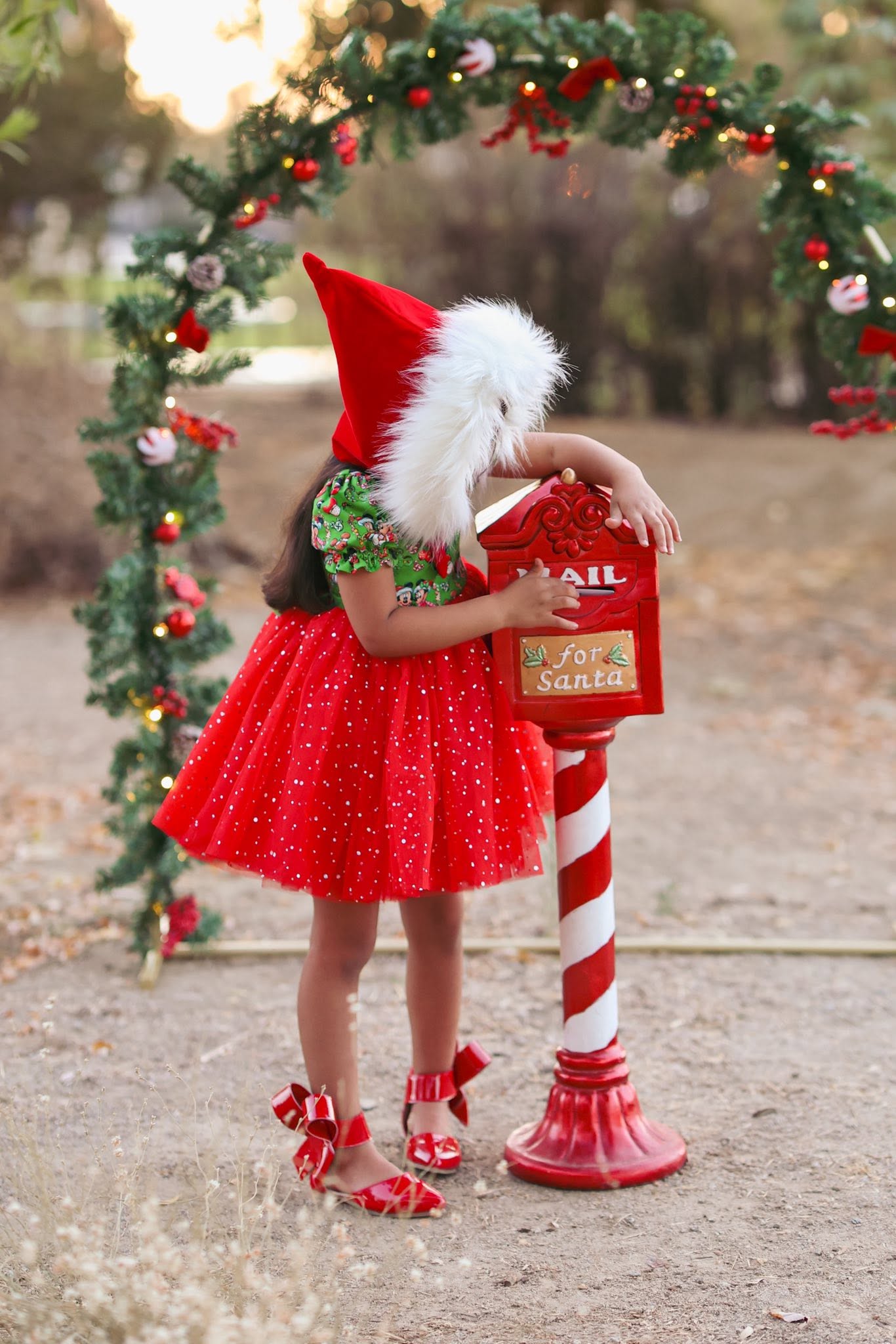 Aubrey Bow Shoes Patent red and black