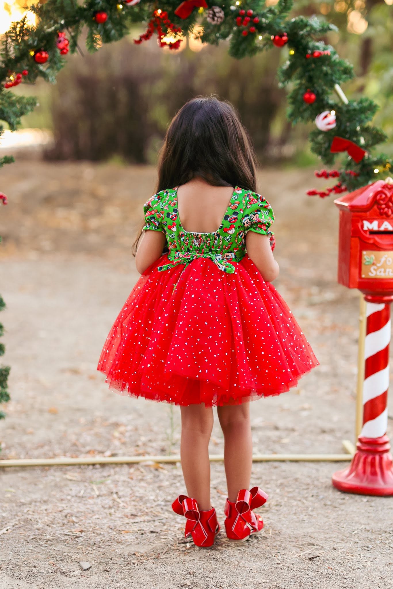 Aubrey Bow Shoes Patent red and black