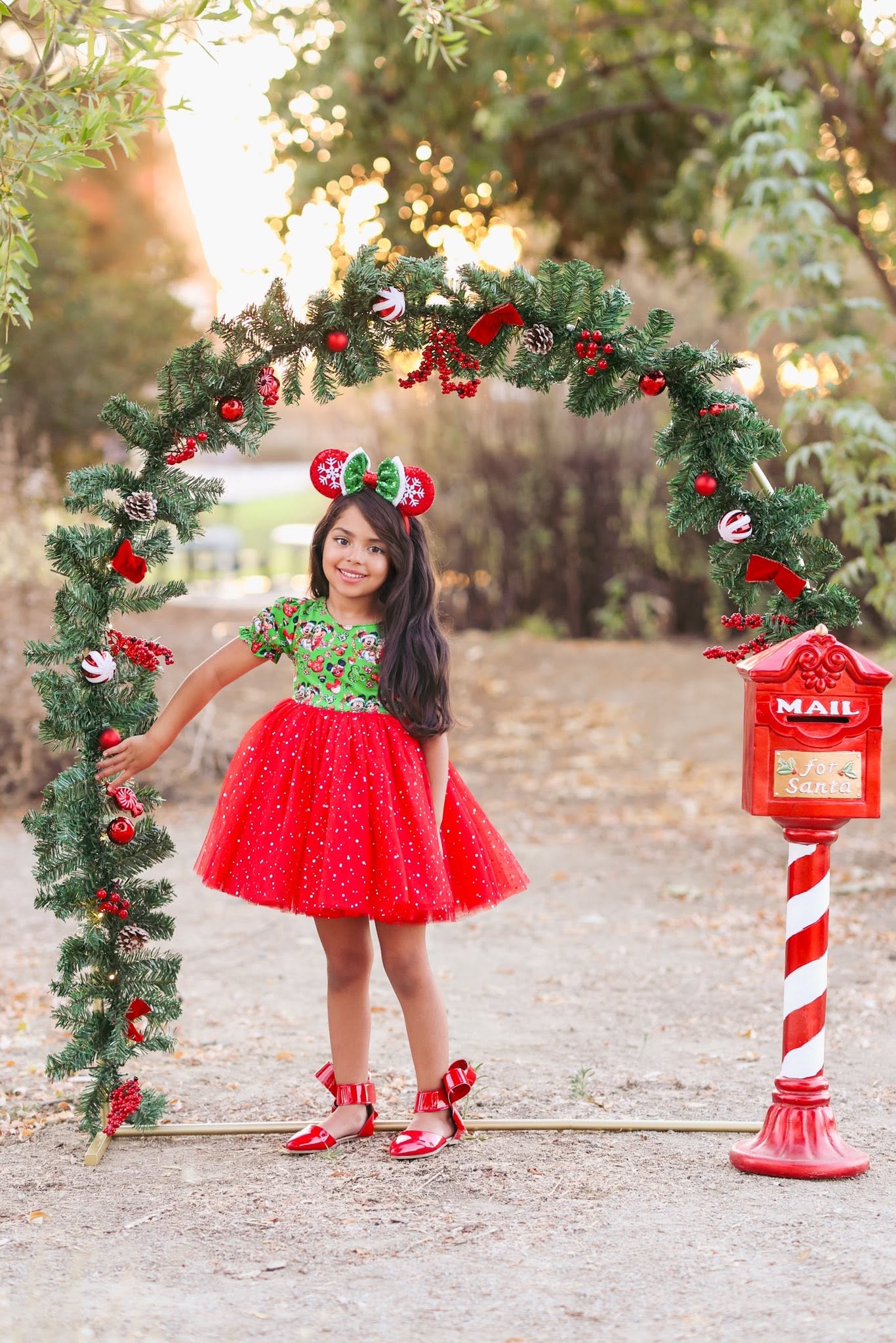 Aubrey Bow Shoes Patent red and black