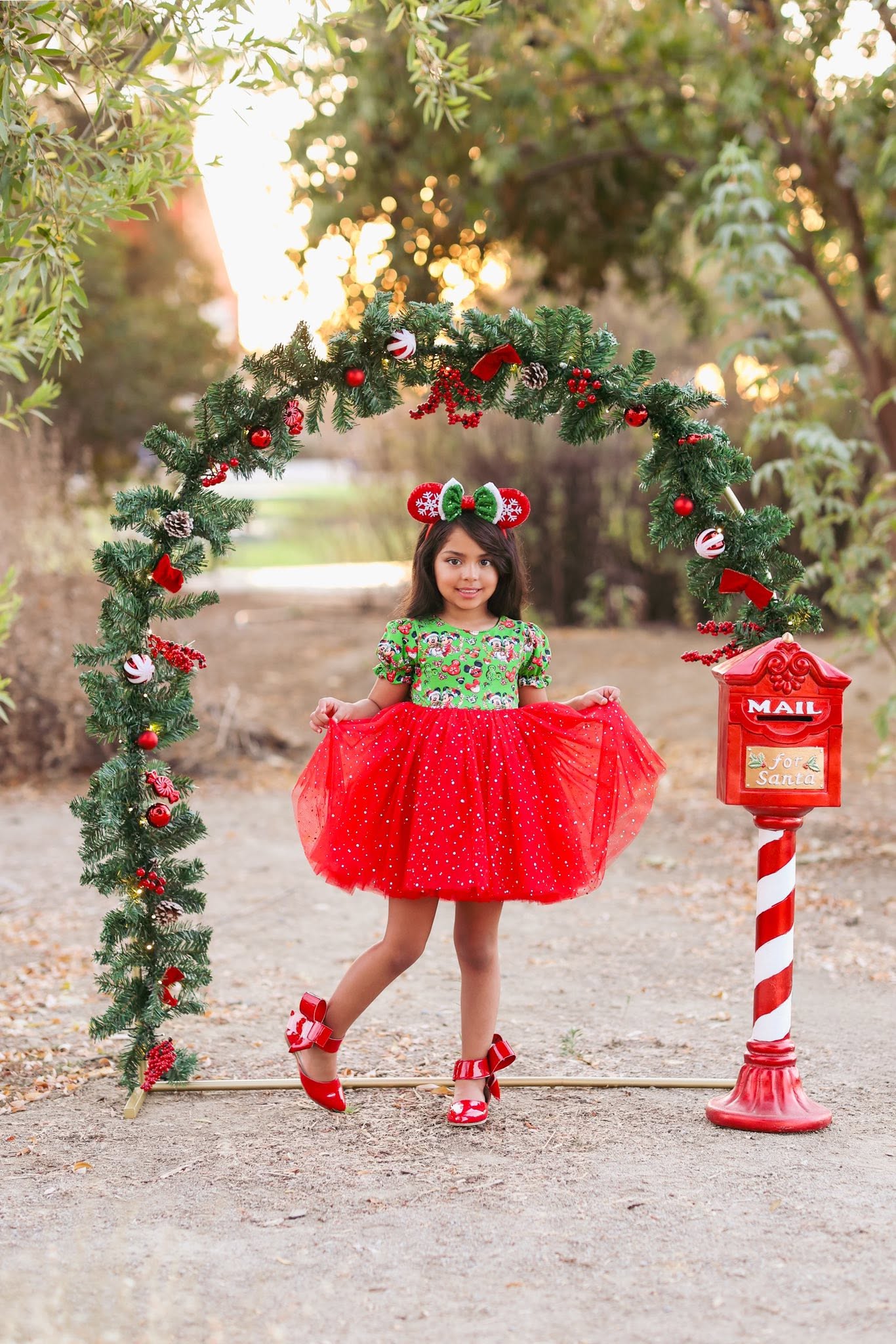Aubrey Bow Shoes Patent red and black