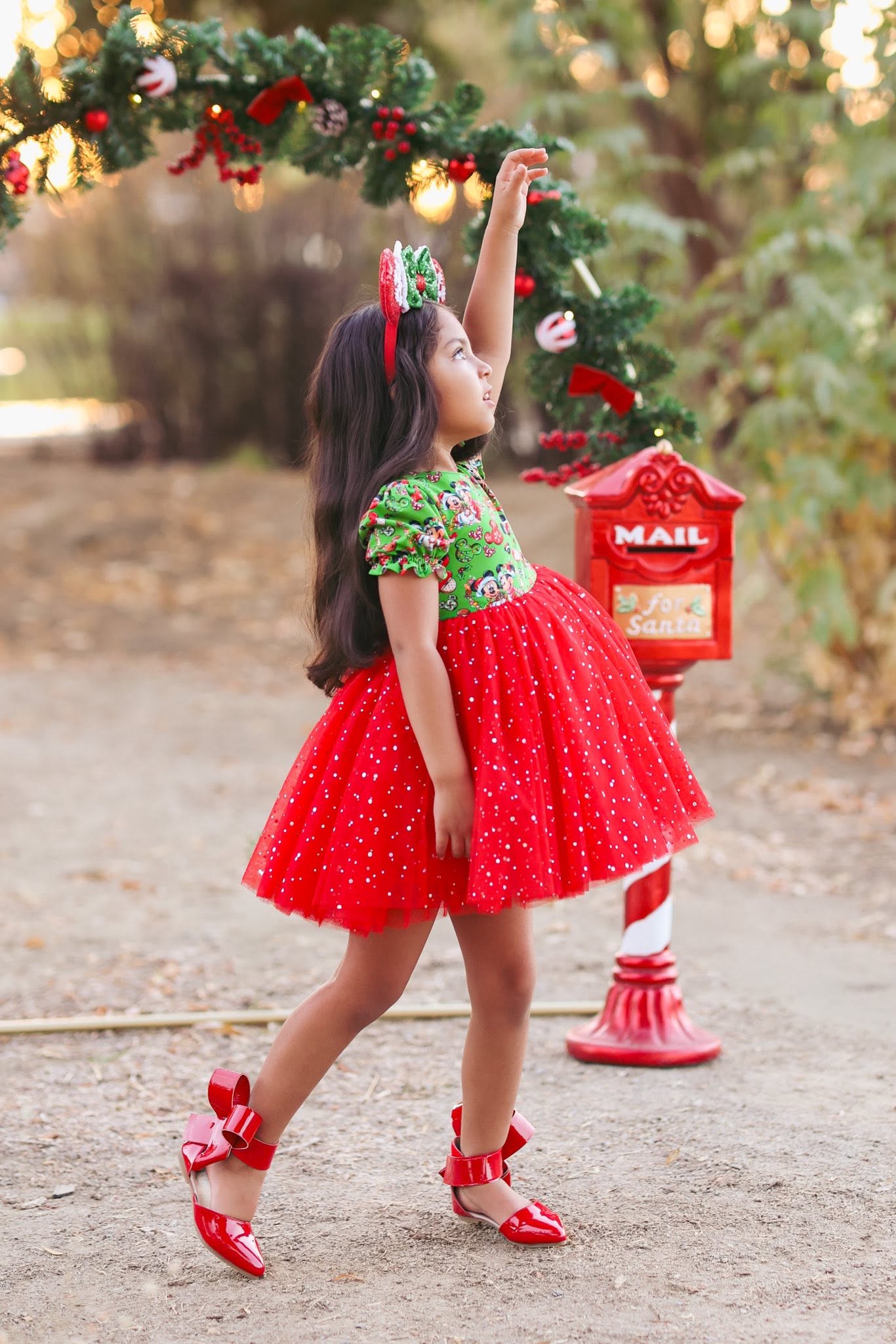 Aubrey Bow Shoes Patent red and black