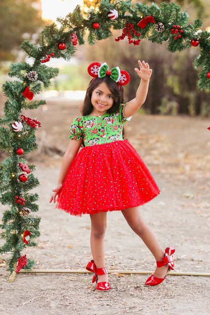 Aubrey Bow Shoes Patent red and black