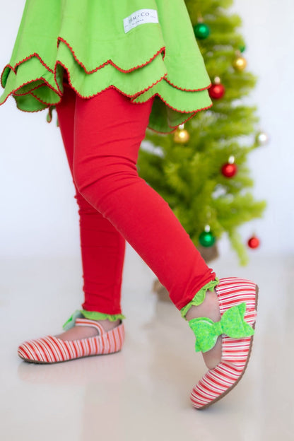 Candy Cane Cece shoes with interchangable bow