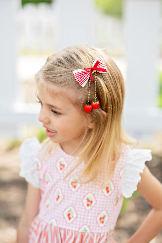Strawberry Dangle Bow Piggy Set