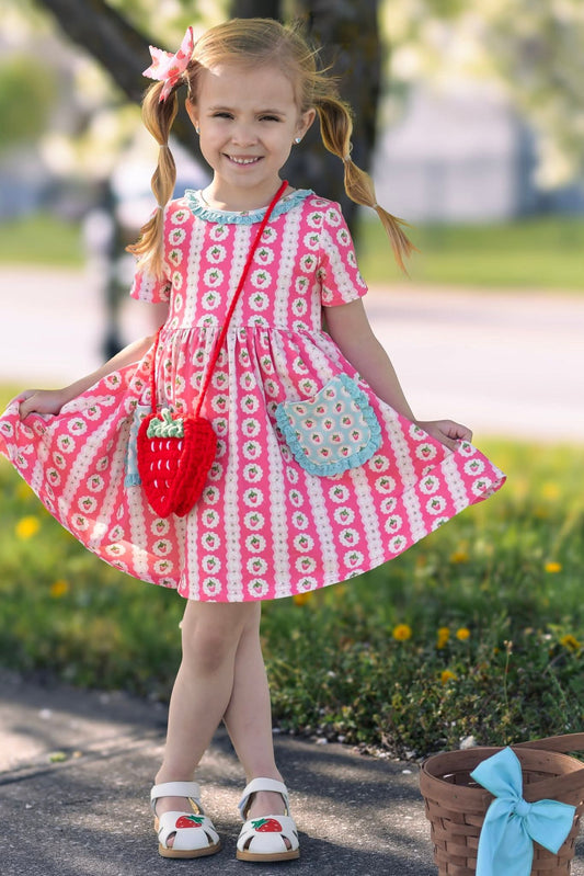 Strawberry crochet purse