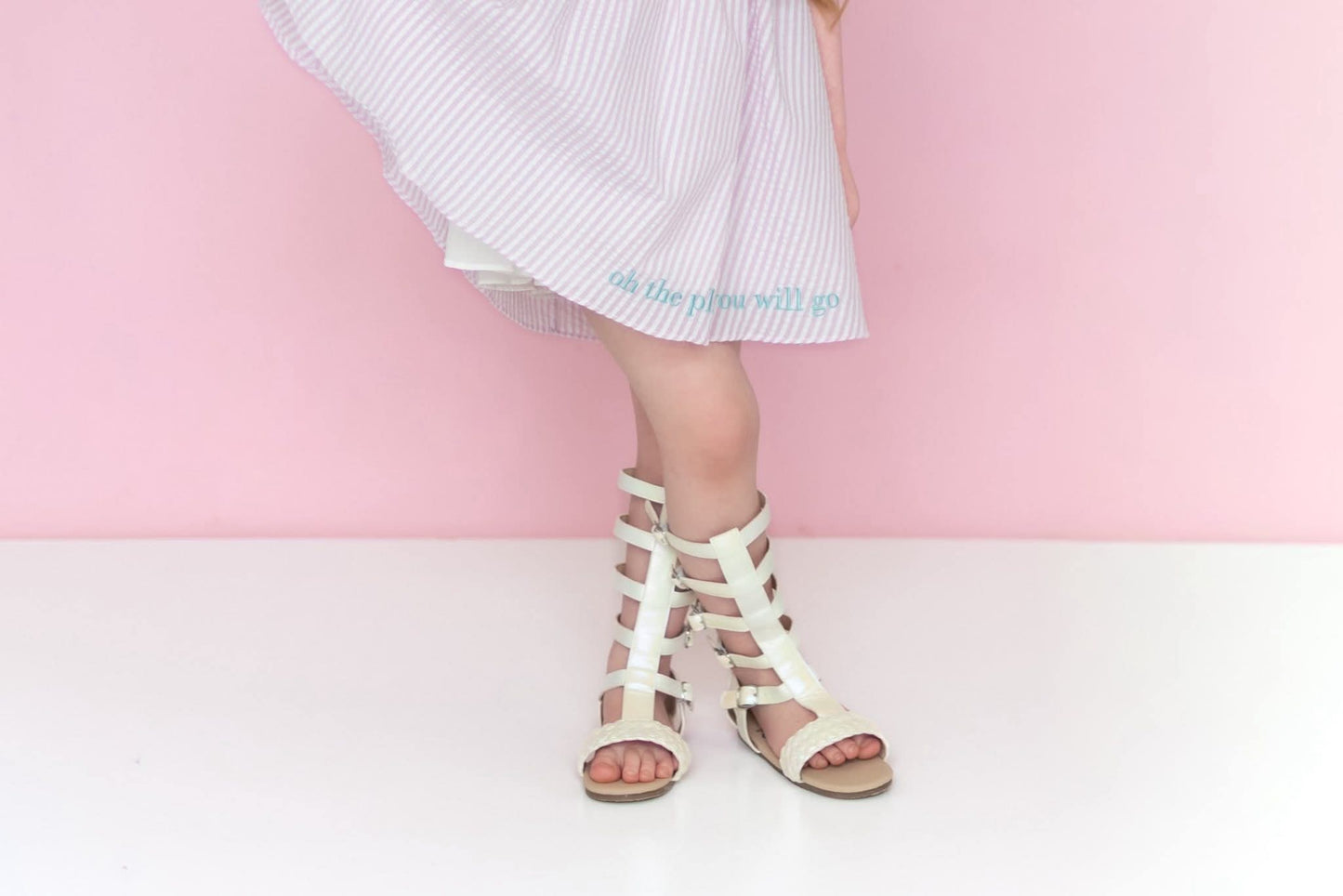 Presley Girls Leather Gladiator buckle sandal