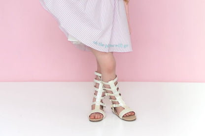 Presley Girls Leather Gladiator buckle sandal