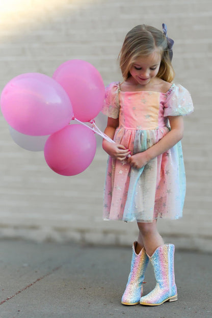 Everything that glitters ombre pastel Boots - RUNS SMALL SIZE UP