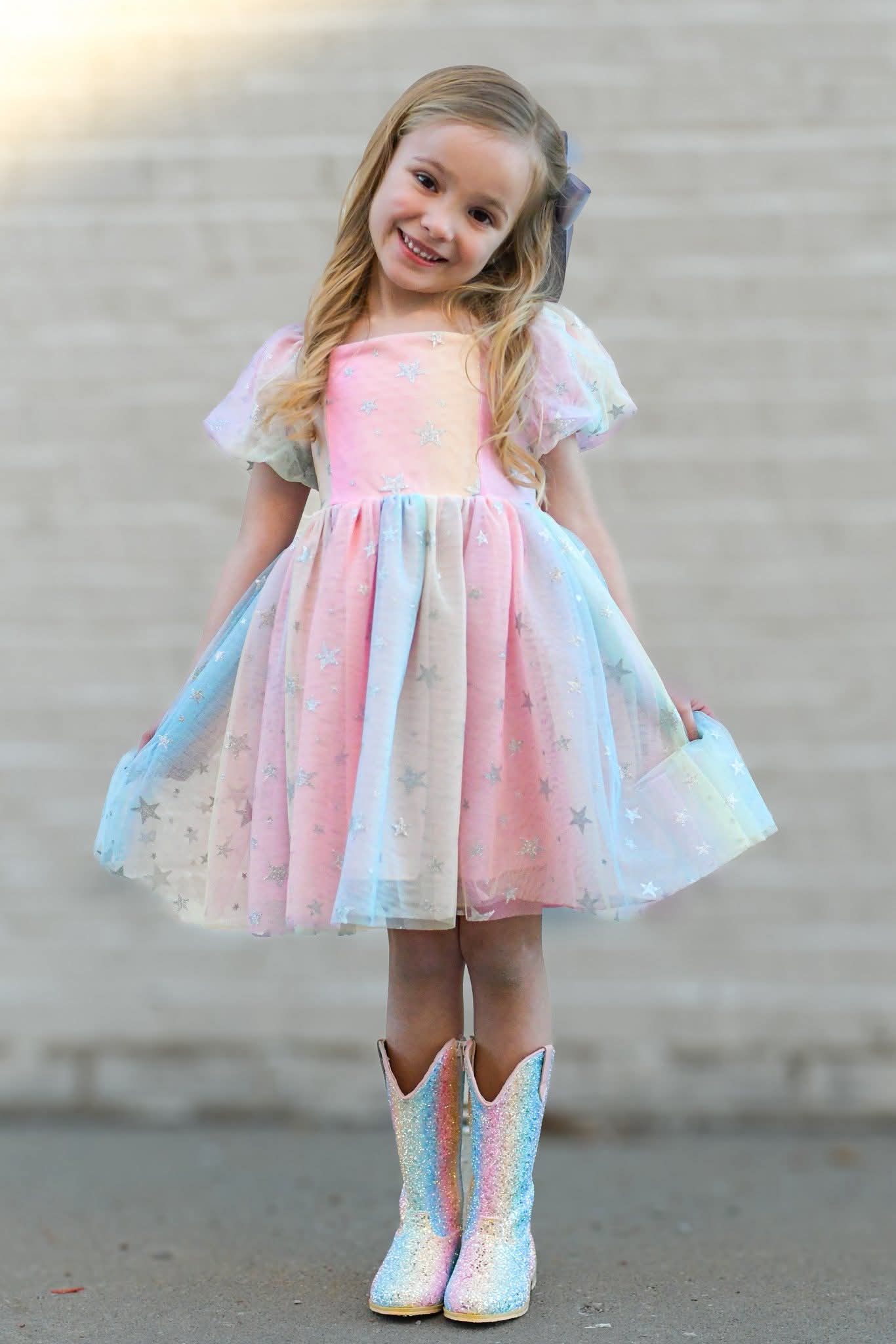 Everything that glitters ombre pastel Boots - RUNS SMALL SIZE UP