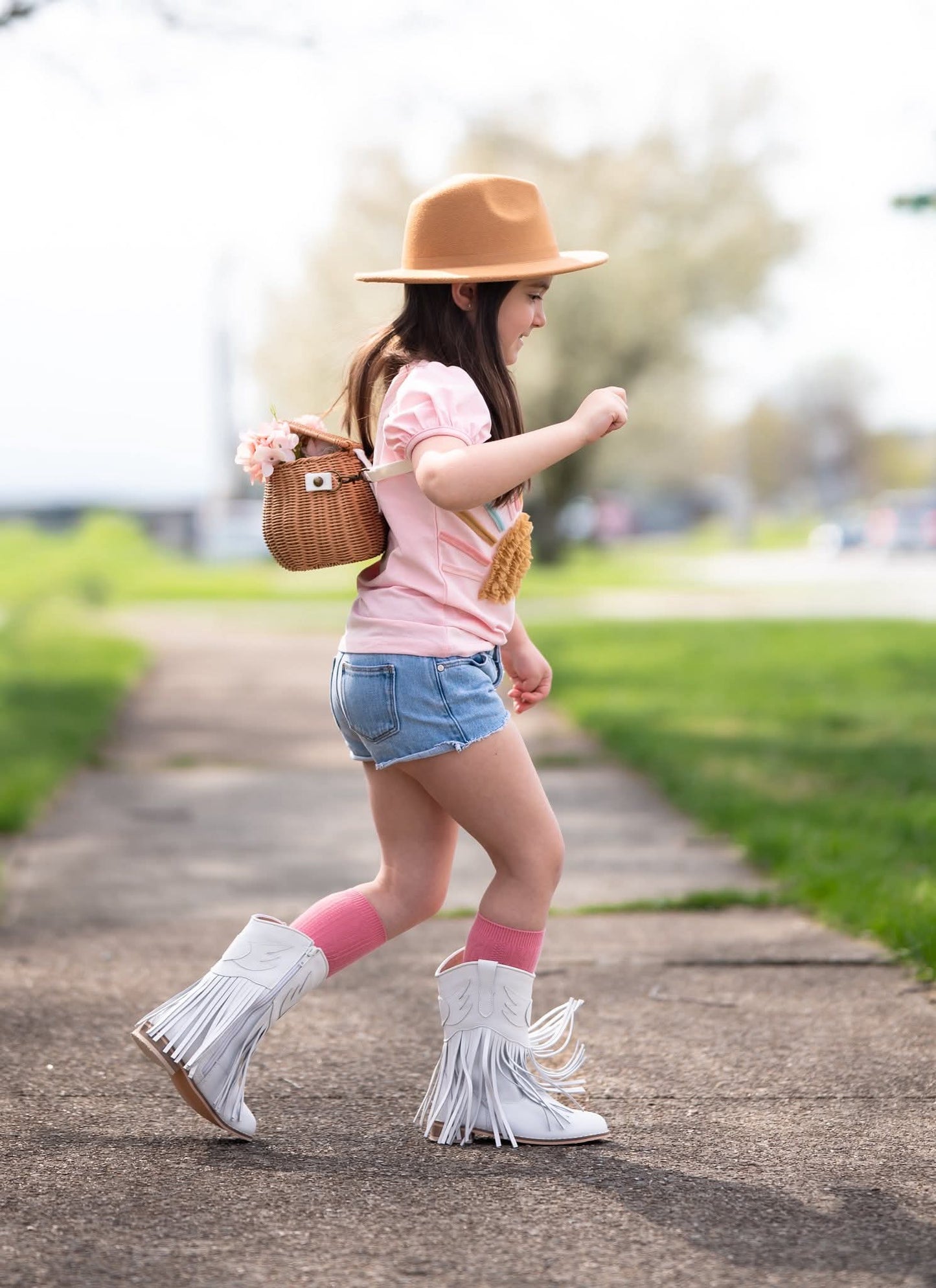 Jolene Fringe Leather Cowgirl Boots white - NEW STYLE
