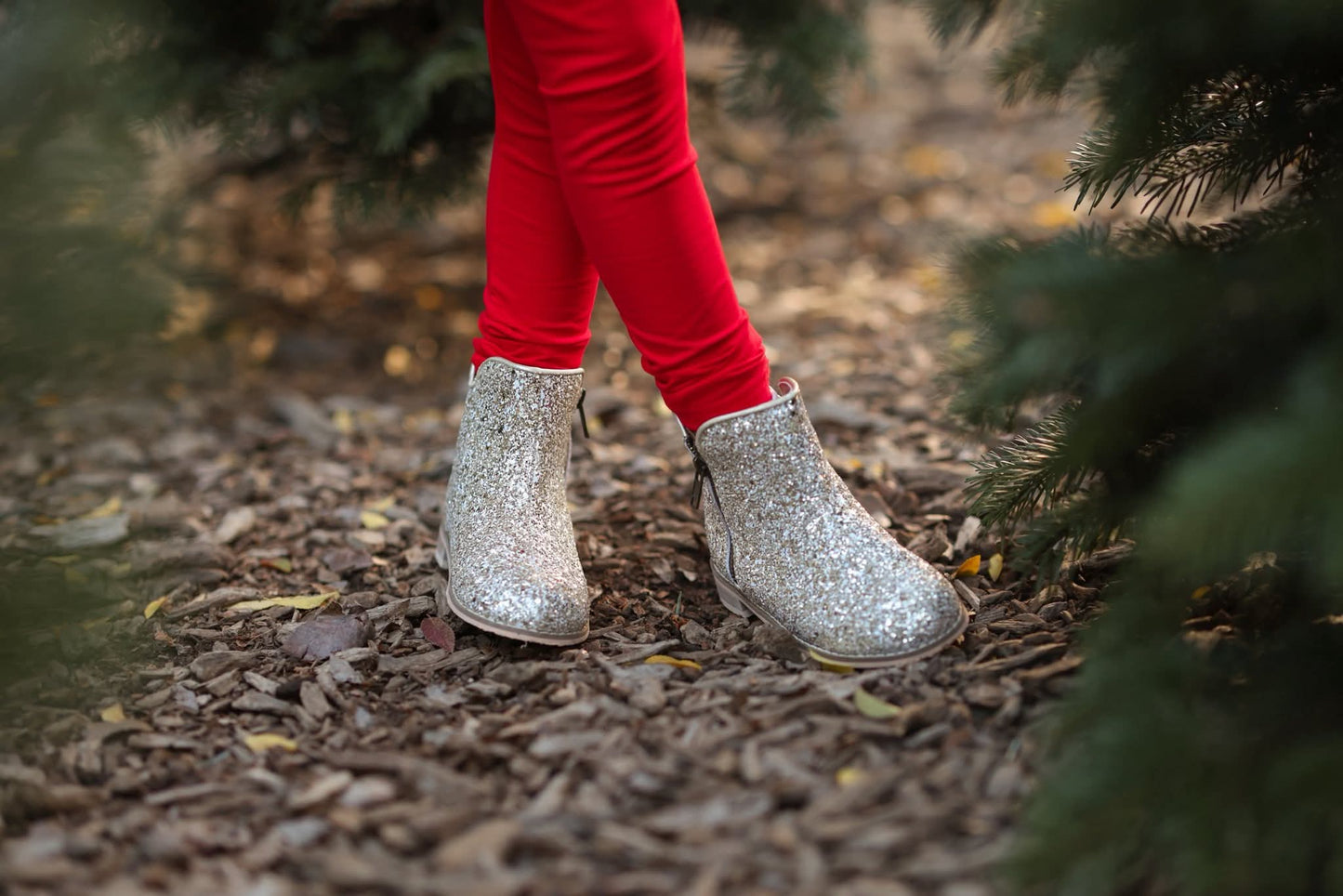 Golden glow Girls glitter sparkle boots