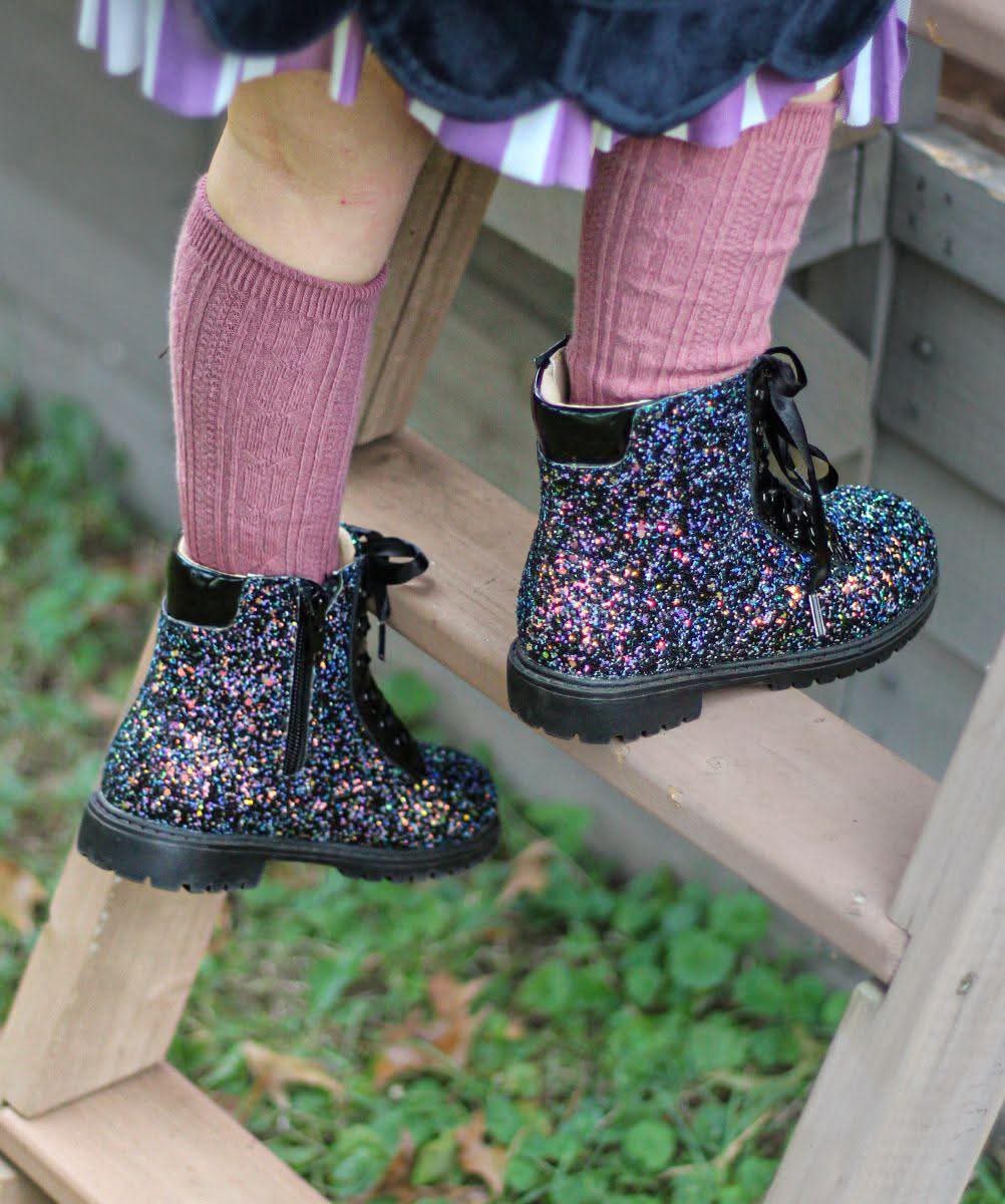 Sparkle squad Girls glitter combat boots PRE ORDER