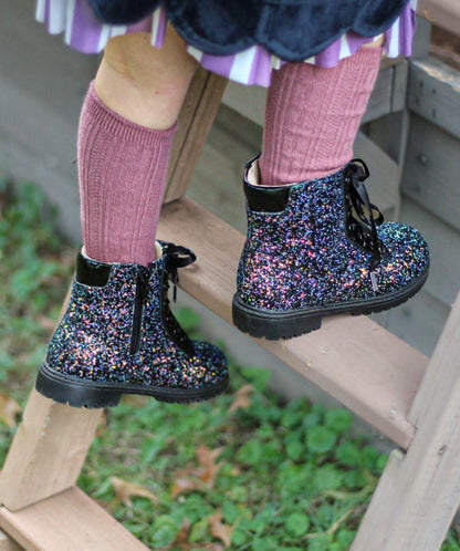 Sparkle squad Girls glitter combat boots PRE ORDER