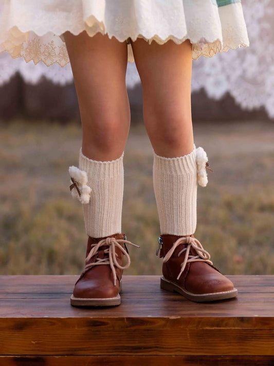 Teddy bear bow socks