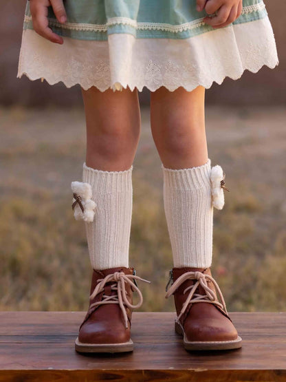 Teddy bear bow socks