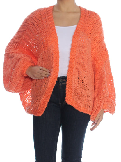 FREE PEOPLE Womens New 1412 Orange Knitted Long Sleeve Sweater Small