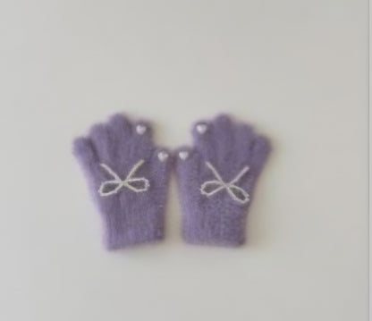 Pearl frost bow gloves