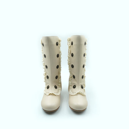 Analise Leather Button Boots
