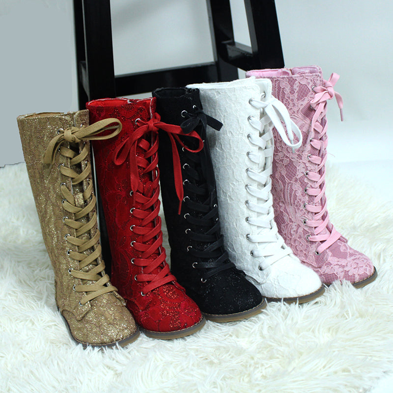 Tall Lace Boots - ready to ship