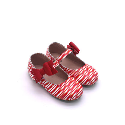 Candy Cane Cece shoes with interchangable bow