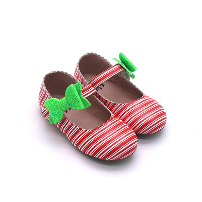 Candy Cane Cece shoes with interchangable bow