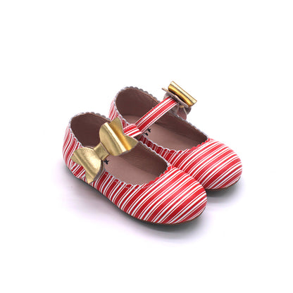 Candy Cane Cece shoes with interchangable bow