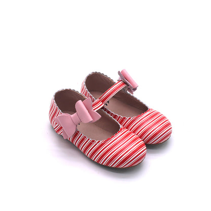 Candy Cane Cece shoes with interchangable bow