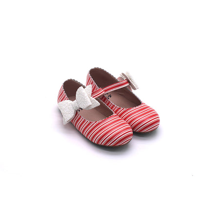 Candy Cane Cece shoes with interchangable bow