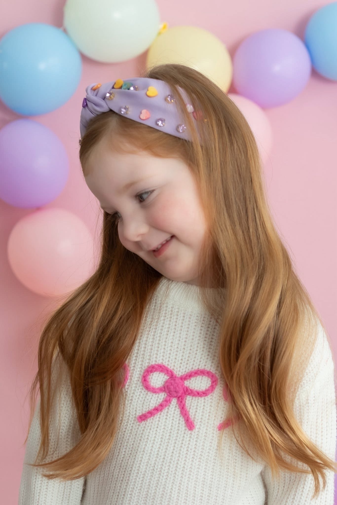 Bow knit embroidered sweater