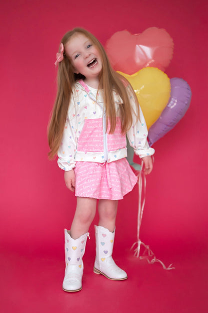 Confetti hearts embroidered cowboy boots