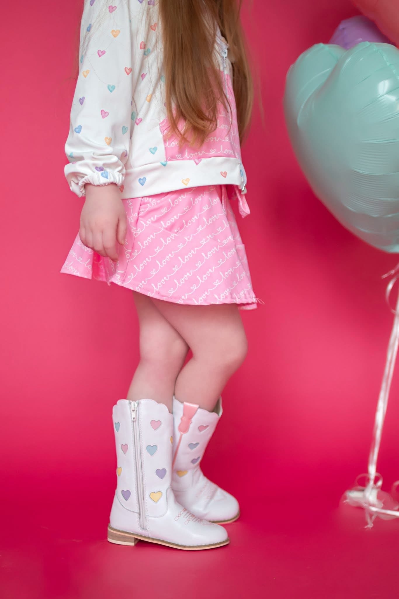 Confetti hearts embroidered cowboy boots