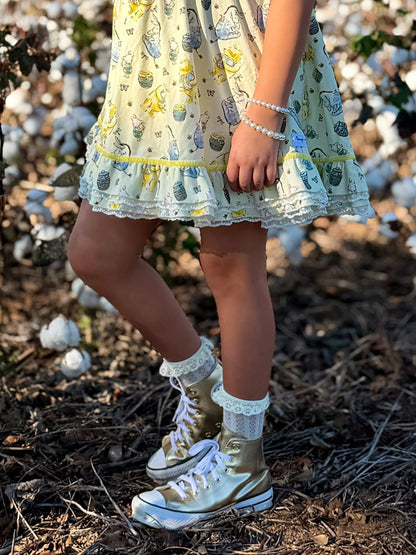 Pastel lace top socks