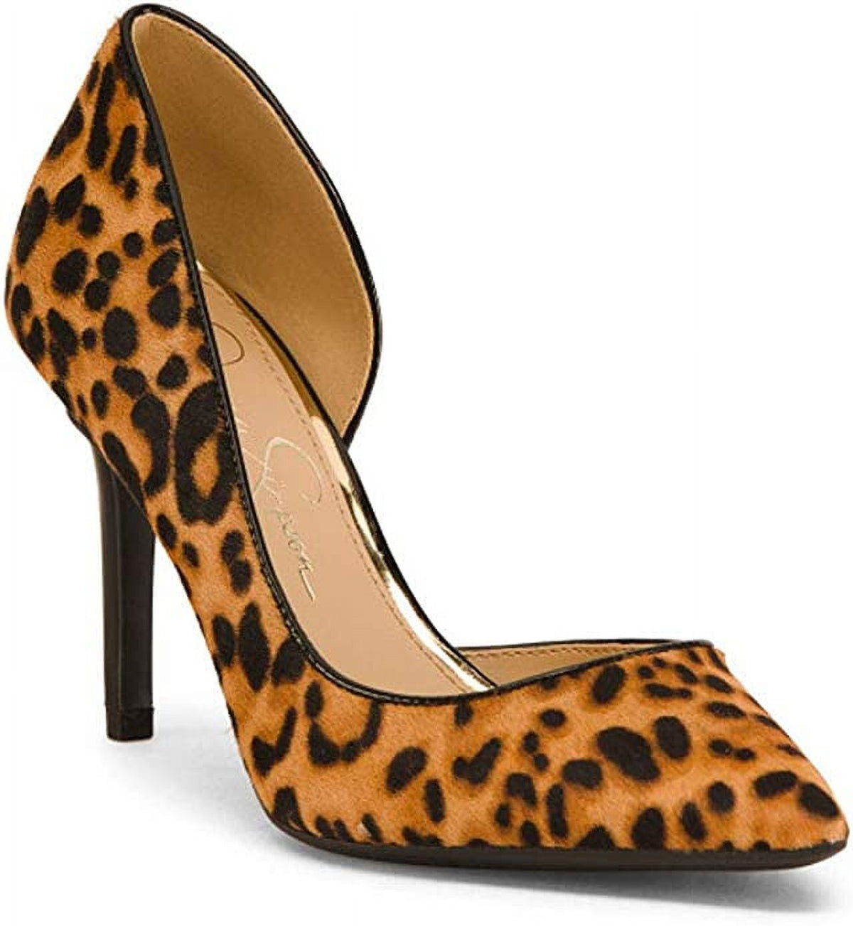 Jessica Simpson Livvy Pointy Toe Haircalf D'Orsay Pumps Ocelot 8.5