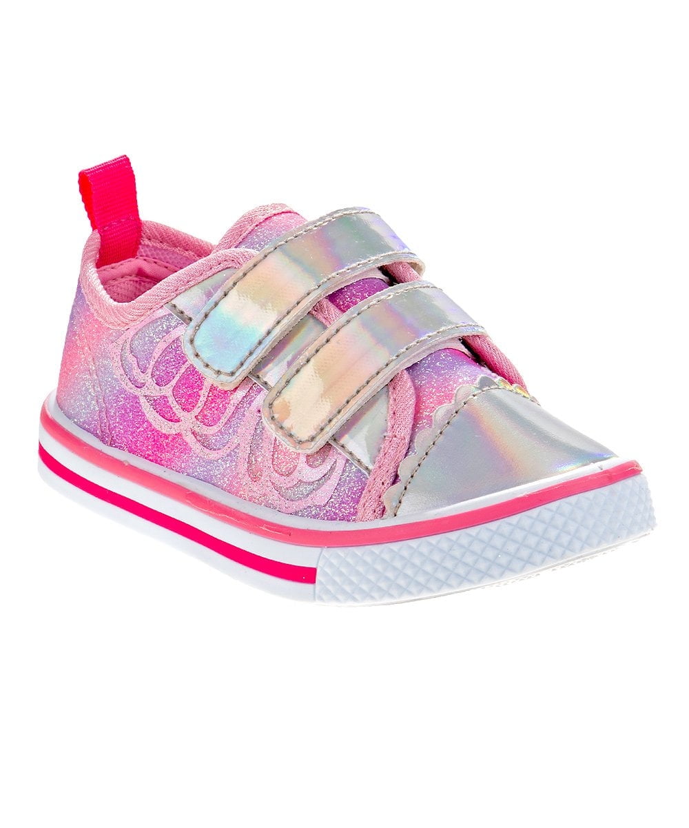 Laura Ashley Pink & Silvertone Hologram Sneaker - Girls 7