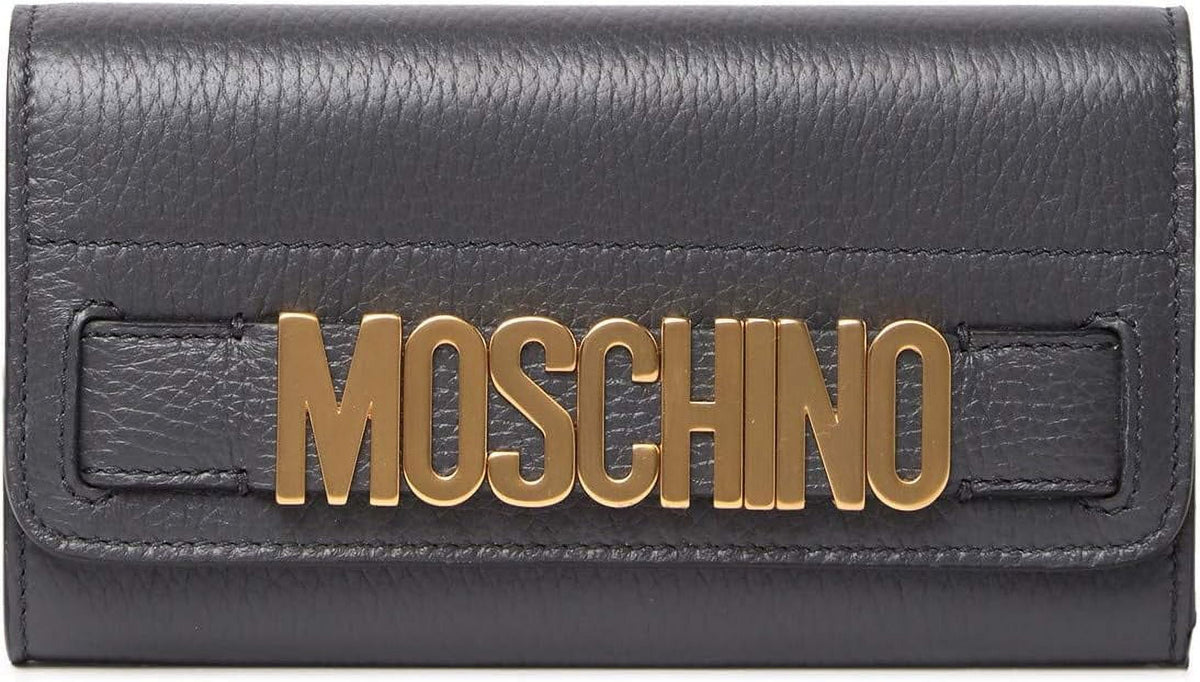 MOSCHINO Continental Leather Wallet GREY