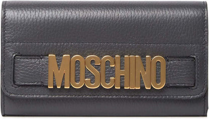 MOSCHINO Continental Leather Wallet GREY