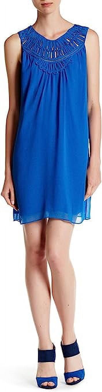 Max Studio Sleeveless Woven Shift Dress XSmall Blue