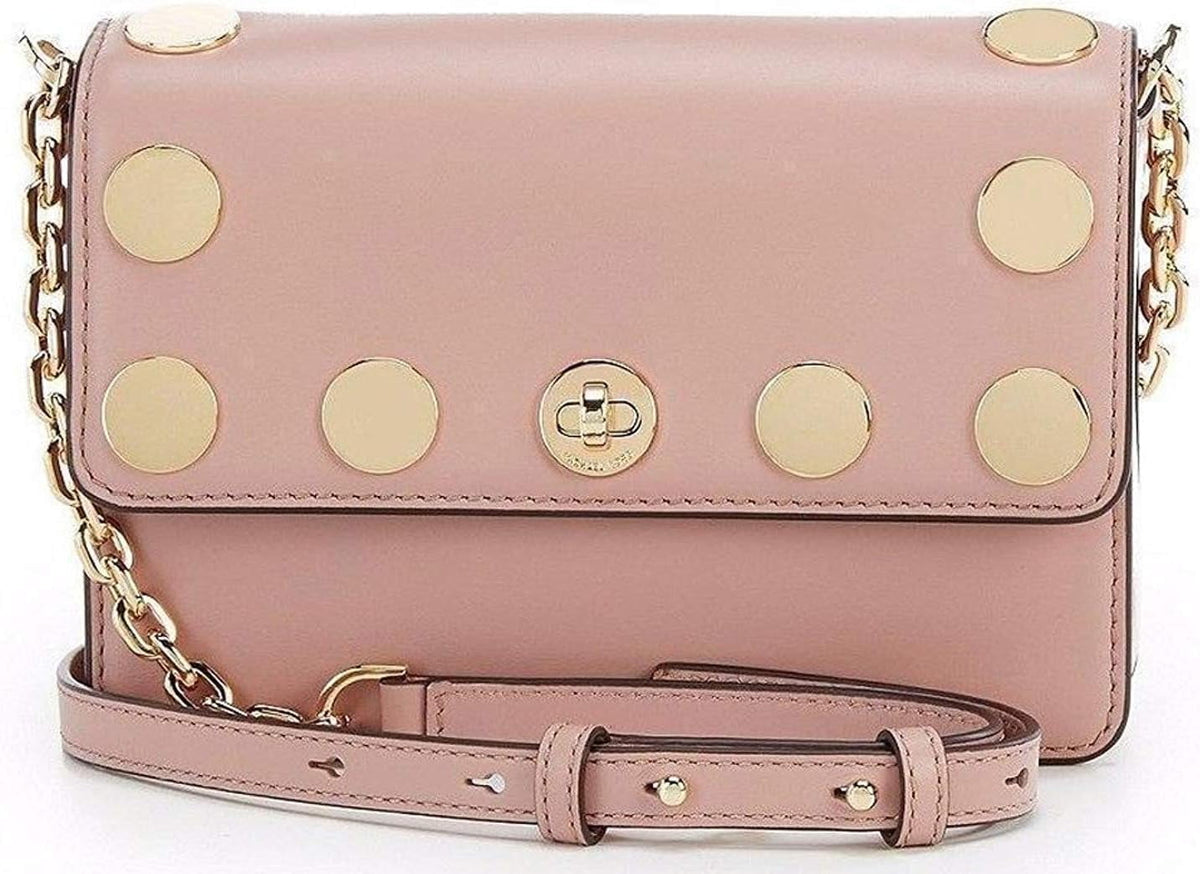 Michael Kors Rivington Stud Natalie Leather Crossbody - Fawn/Beige Pink