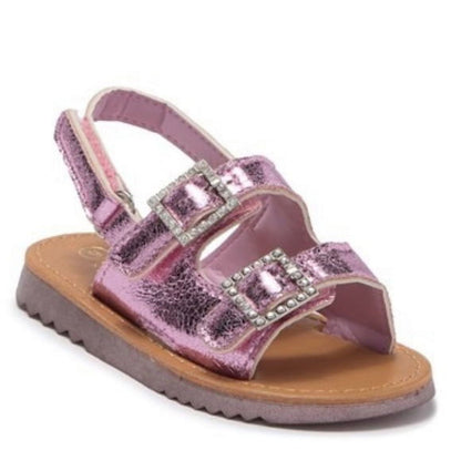 Nicole Miller Rhinestone Sandal Toddler 6 PINK METALLIC RHINESTONE