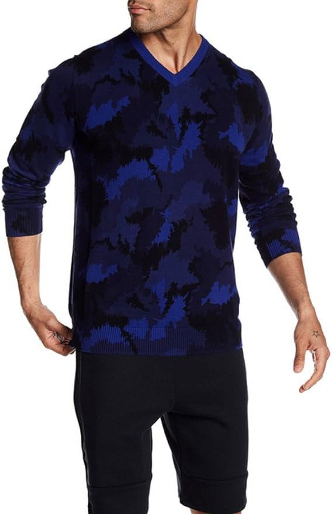 Nike Camo V-Neck Sweater Deep Royal Blue-Deep Royal Blue Large